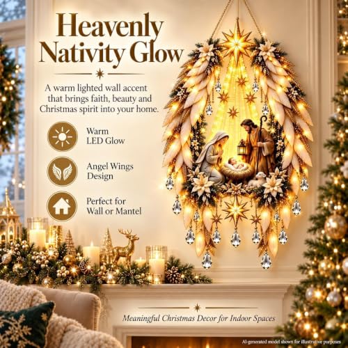 Golden Wing Angel Christmas Ornament, LED Stained Glass Suncatcher Decor,B - image 3