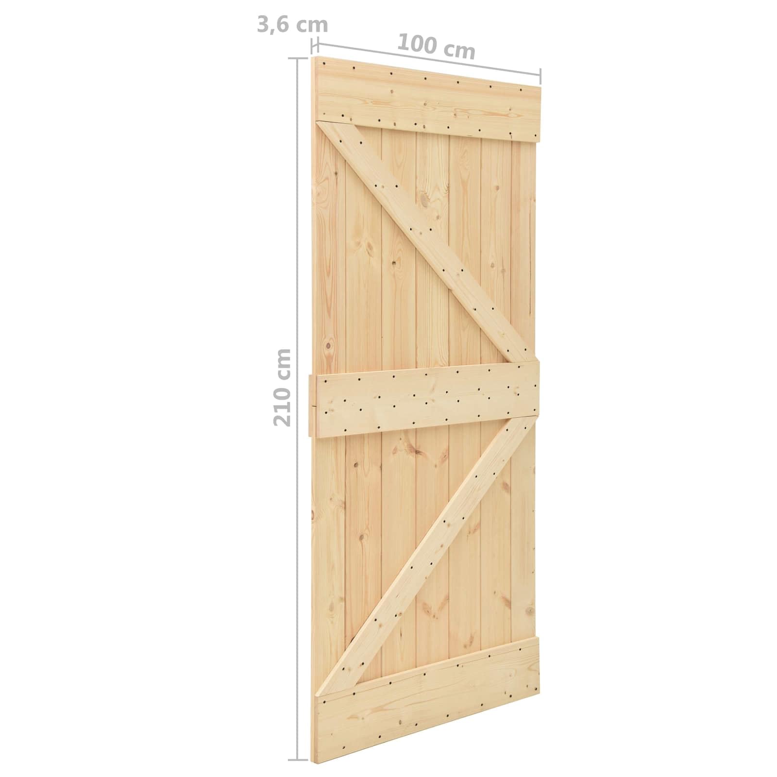 vidaXL Puerta Corredera Natural y Negro 100 x 210 cm, Sala, Puerta corrediza Moderna, Divisor Interior, Accesorio Funcional, separación en casa