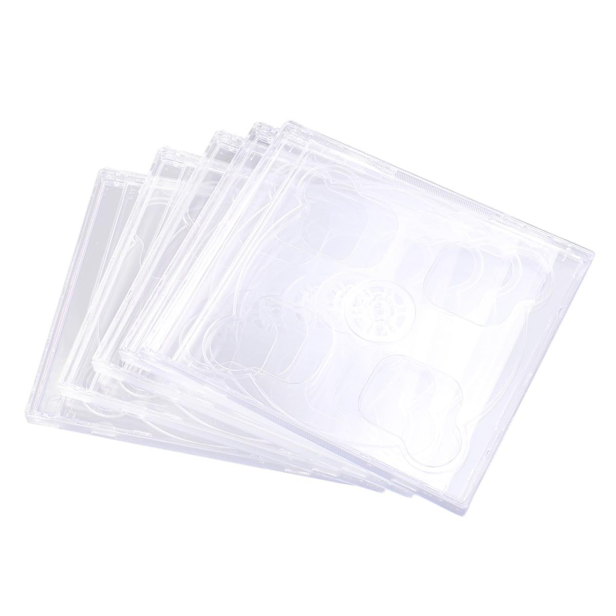 HOODANCOS 5pcs Transparent Dual CD Jewel Case Standard Media Video Storage Holder Clear CD Box for Safe Transport and Artwork Display