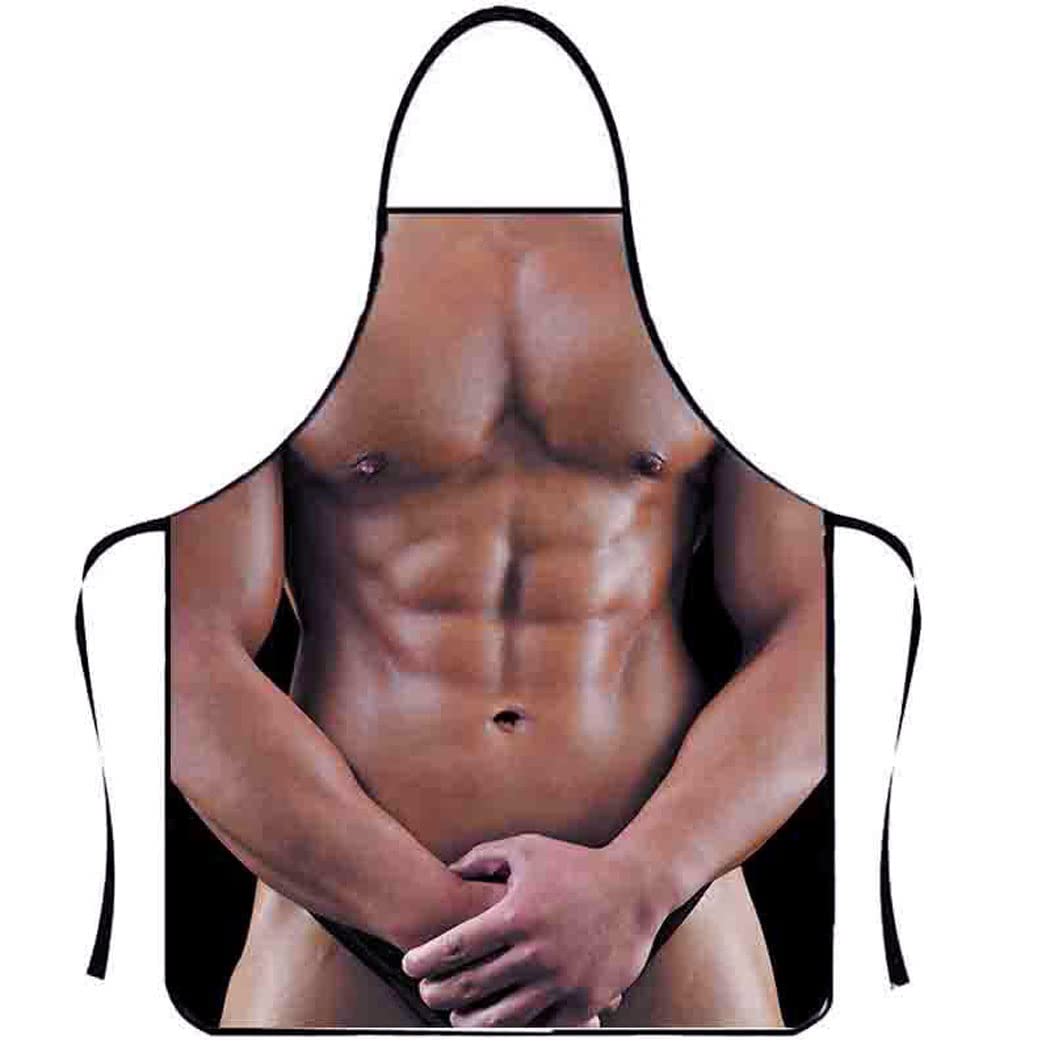 Anzhee Funny Sexy Barbecue Aprons BBQ Novelty Kitchen Cooking Grilling Baking Apron for Men Women Party Costume for Friend Gift Style-M19