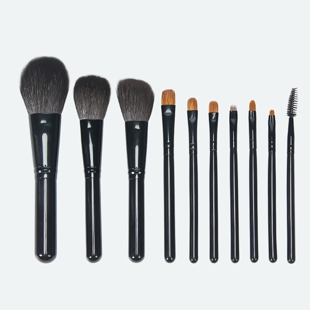 10 pennelli for Il Trucco, Morbidi e Non irritanti sul Viso, Set di pennelli for Trucco con Manico in Legno for Principianti