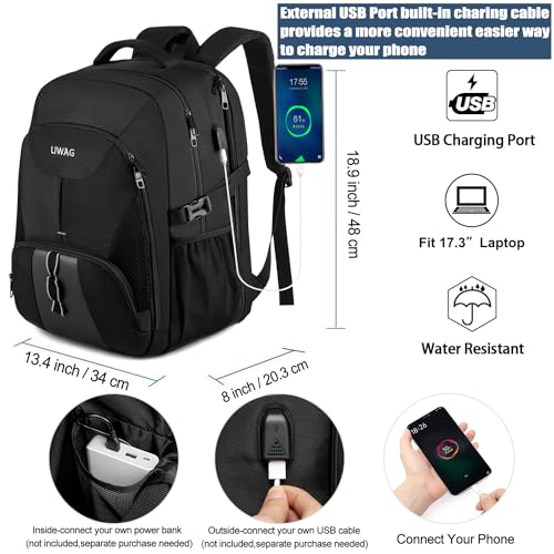Sac A Dos Ordinateur Voyage : Sac à Dos Homme Grand 50L, Ordinateur Portable 17 Pouces Antivol ... – Image 3