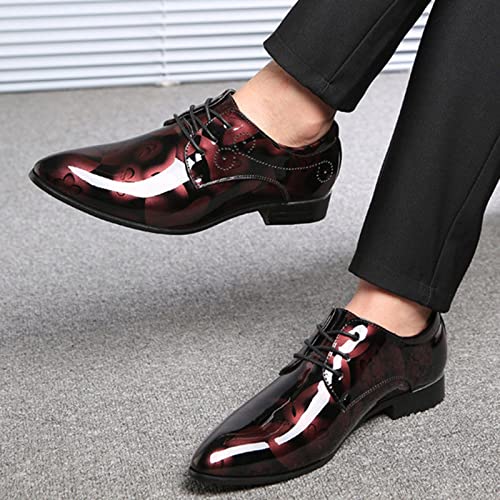 Men Fashion Dress Business Shoe Lace Up Slip On Walking Shoes Pointed Toe Floral Print Leather Low Heel Oxford Sneaker4