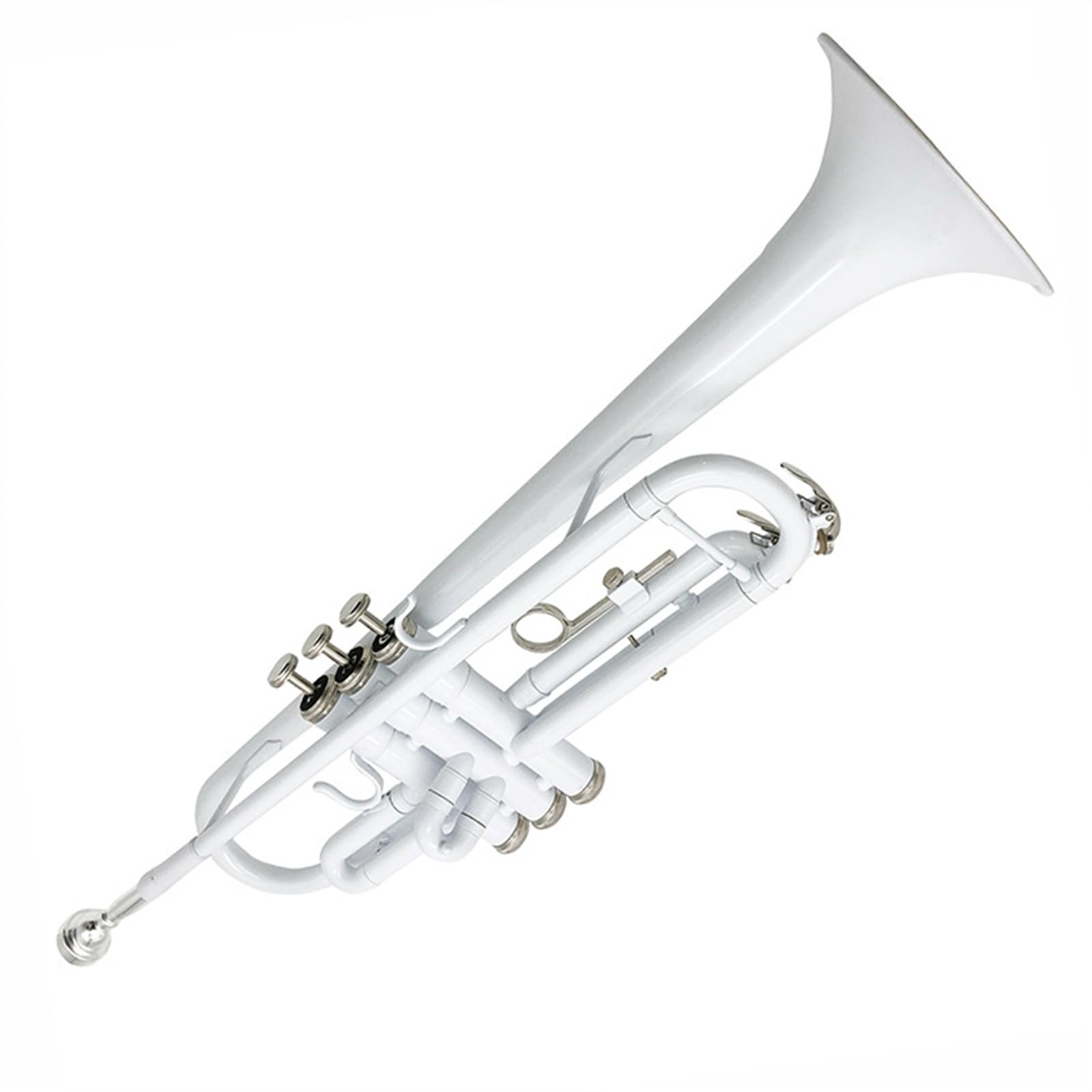Standard Trąbka Trąbka B-dur Trzytonowa Instrument Dęty Początkujący Profesjonalna Trąbka Standardowy Ton(White)
