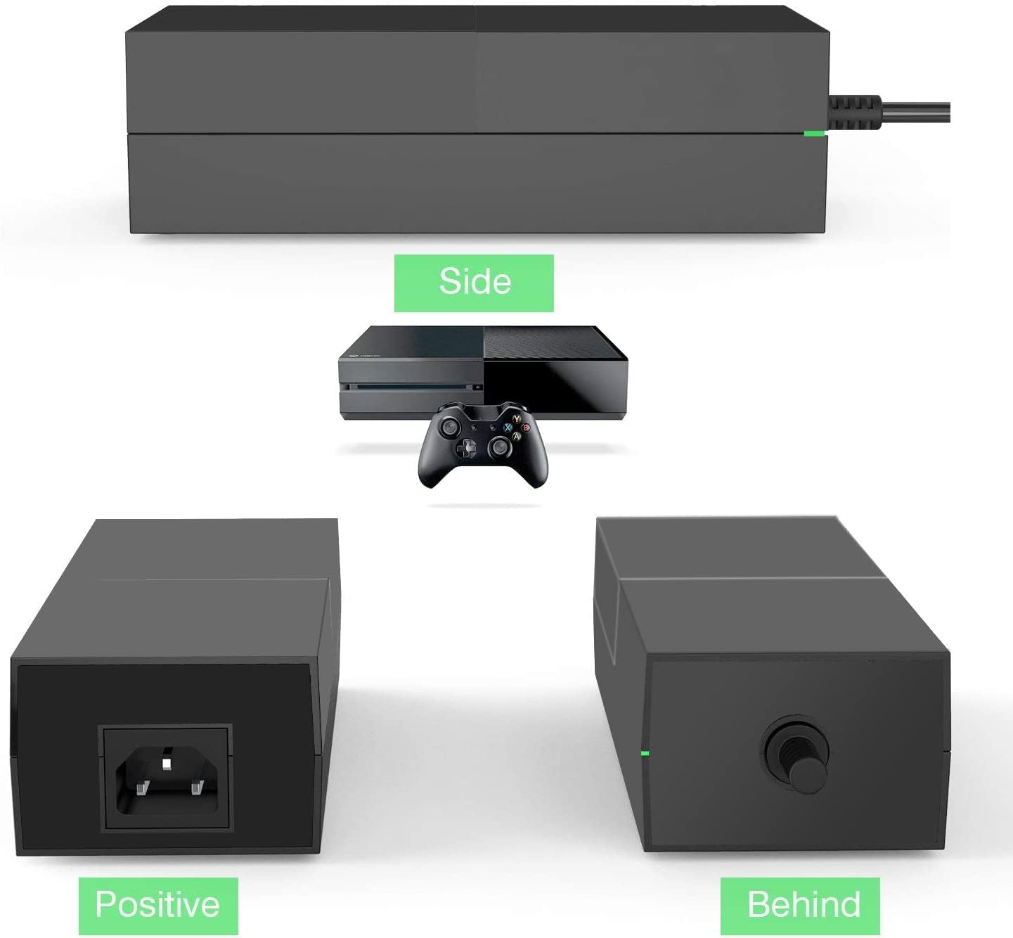 Power Adapter for Xbox One, AC Adapter for Xbox One Console (New Version) Power Plug Brick Block