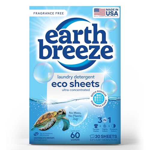 Earth Breeze Laundry Detergent Sheets Fragrance-Free -...