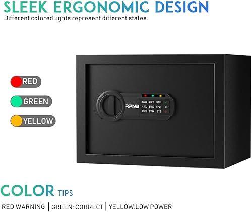 Miniatura 6 de RPNB Caja fuerte y con cerradura de lujo, caja de dinero, teclado digital, caja fuerte de aleación de acero, bloqueo de teclado, perfecta para el