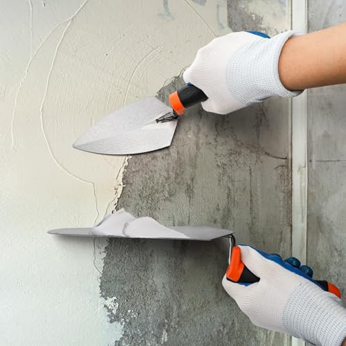 YIMITEE 4 Pack 6" Masonry Hand Tool Set, Pointing Trowel Gauging Trowel Set with Rubber Grip, Carbon Steel Masonry Brick Trowels, Bricklaying Trowels for Concrete Cement Plaster Mortar Stucco Tile - Image 7