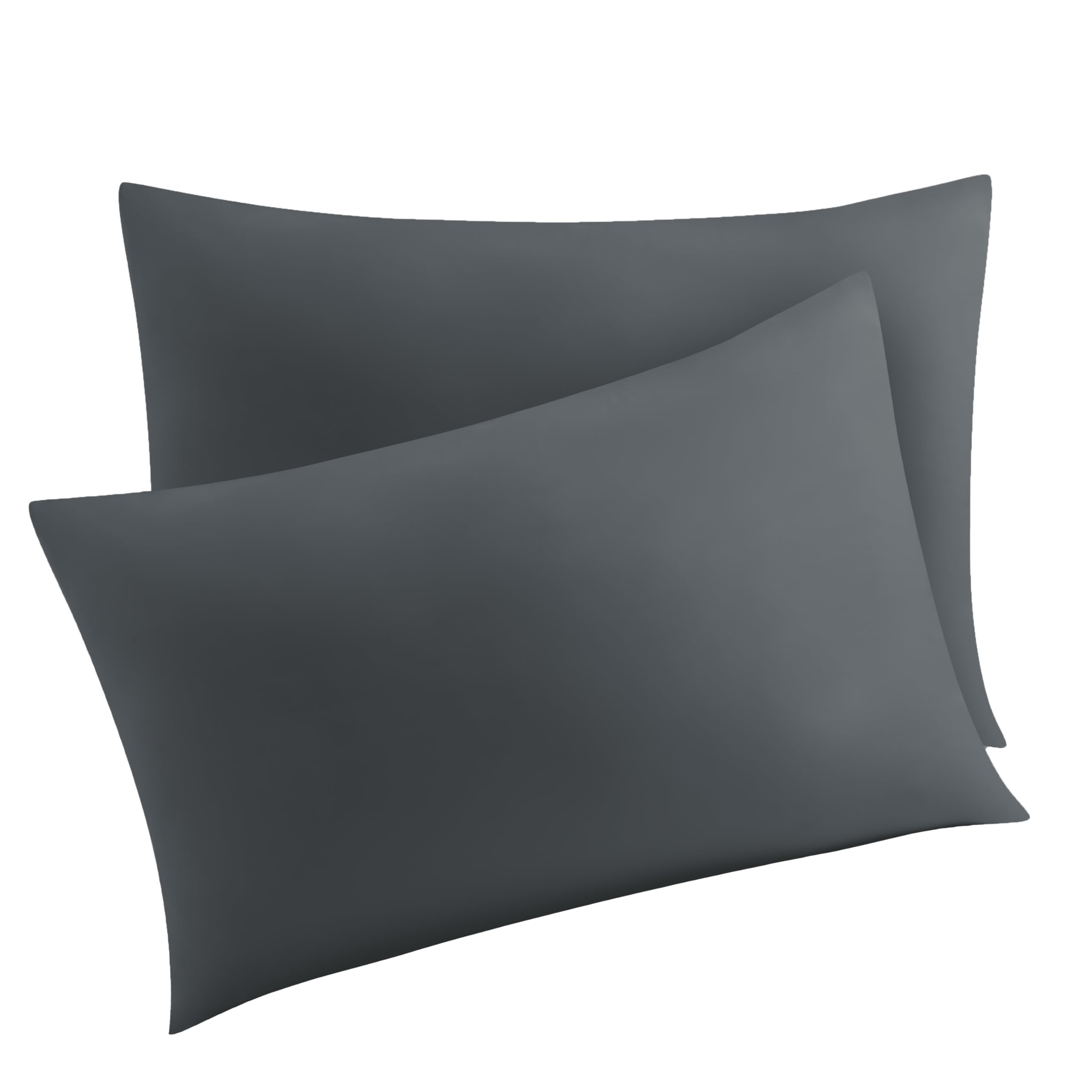 Paquete de 4 protectores de almohada estándar 100% algodón egipcio con cremallera oculta, fundas de almohada de 400 hilos, tejido satinado, fundas de almohada refrescantes, suaves, transpirables, no
