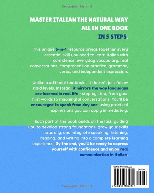 Learn Italian for Adults 5-in-1 Textbook & Workbook: Fast and Easy from Beginner to Fluent with Confidence Paperback – September 19, 2025 - Image 3