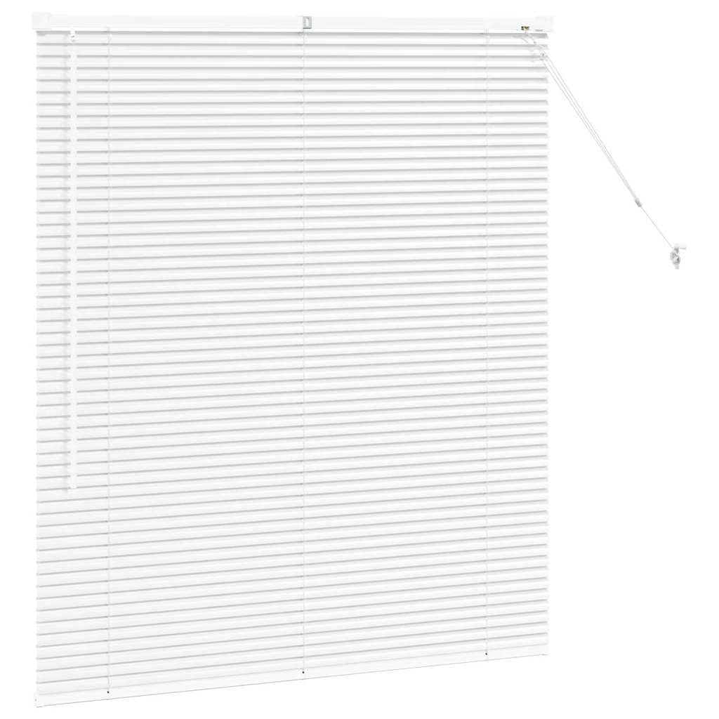Balkenjalousien Weiß Aluminium 130 x 120 cm mit Lichtsteuerung und Sichtschutz für Innenräume, einfache Montage, langlebig, ideal für Fenster, Büro, Küche, Schlafzimmer