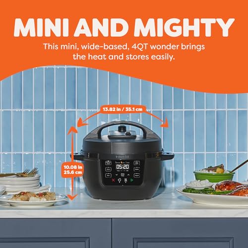 Instant Pot 4QT RIO Mini 7-in-1 Multi-Cooker, Pressure Cooker, Slow cook, Sauté, Steam, Rice Maker, Yogurt, & Warmer, Black, 4 Quarts