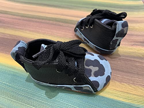Gabe the Babe - Baby blue animal printed suede - baby shoes 6-9 months3