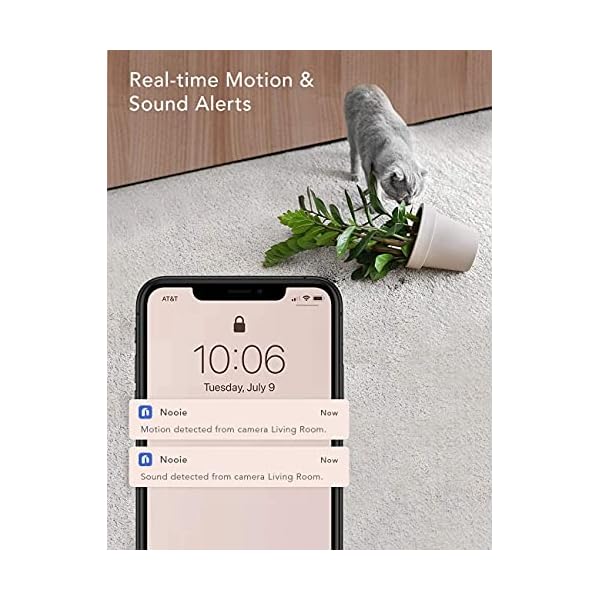 nooie Baby Monitor, WiFi Pet Camera Indoor, 360-degree IP Camera, 1080P Home Security Camera, Motion Tracking, Super IR Night Vision, Works with Alexa, Two-Way Audio, Motion & Sound Detection - Image 6