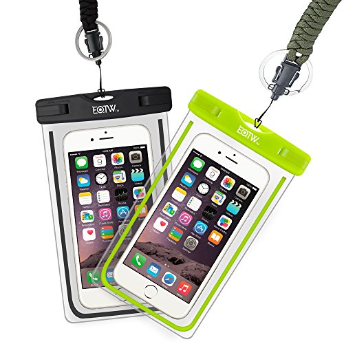 EOTW Waterproof Case Pouch 2Pack Dry Bag with Military Lanyard for Kayaking Swimming Boating For iPhone 8/8plus/8s/7/7s/plus/6/6s/SE, Samsung Galaxy s8/s7/s6, Moto G5 G4 LG G6 Google Pixel