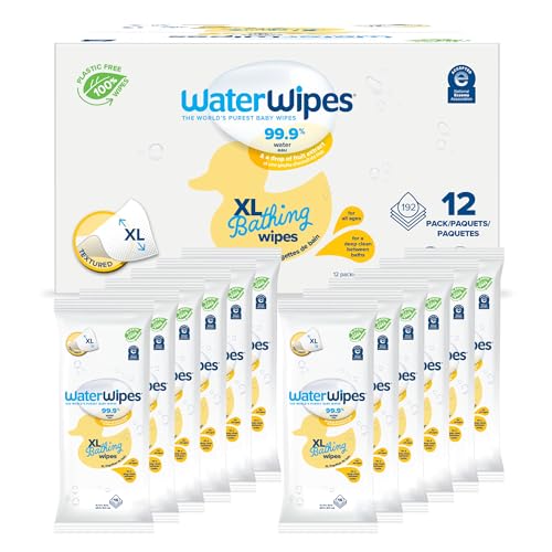 WaterWipes Plastic-Free XL Bathing Wipes for toddlers & babies, 9...