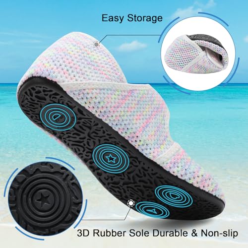 Image of Water Shoes for Women Men Barefoot Beach Swim Aqua Socks Summer Wide Slides Sandals Quick Dry Pool River Sea Sock Shoes