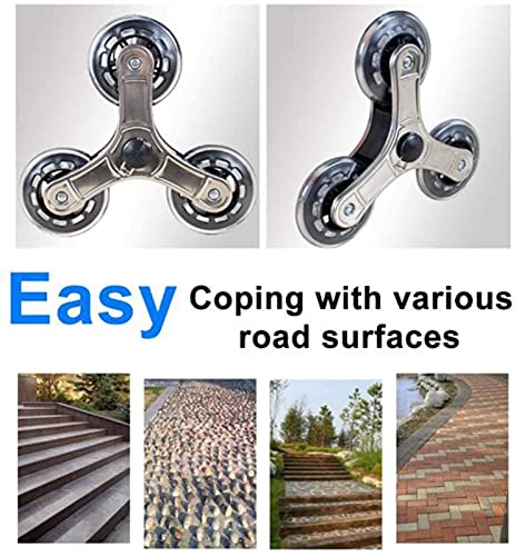 Faltbarer Einkaufstrolley mit 6 Rädern und Lebensmittel-Kletterwagen und wasserdichtem Sitz-Design hinter dem Wagen, 50… – Bild 5