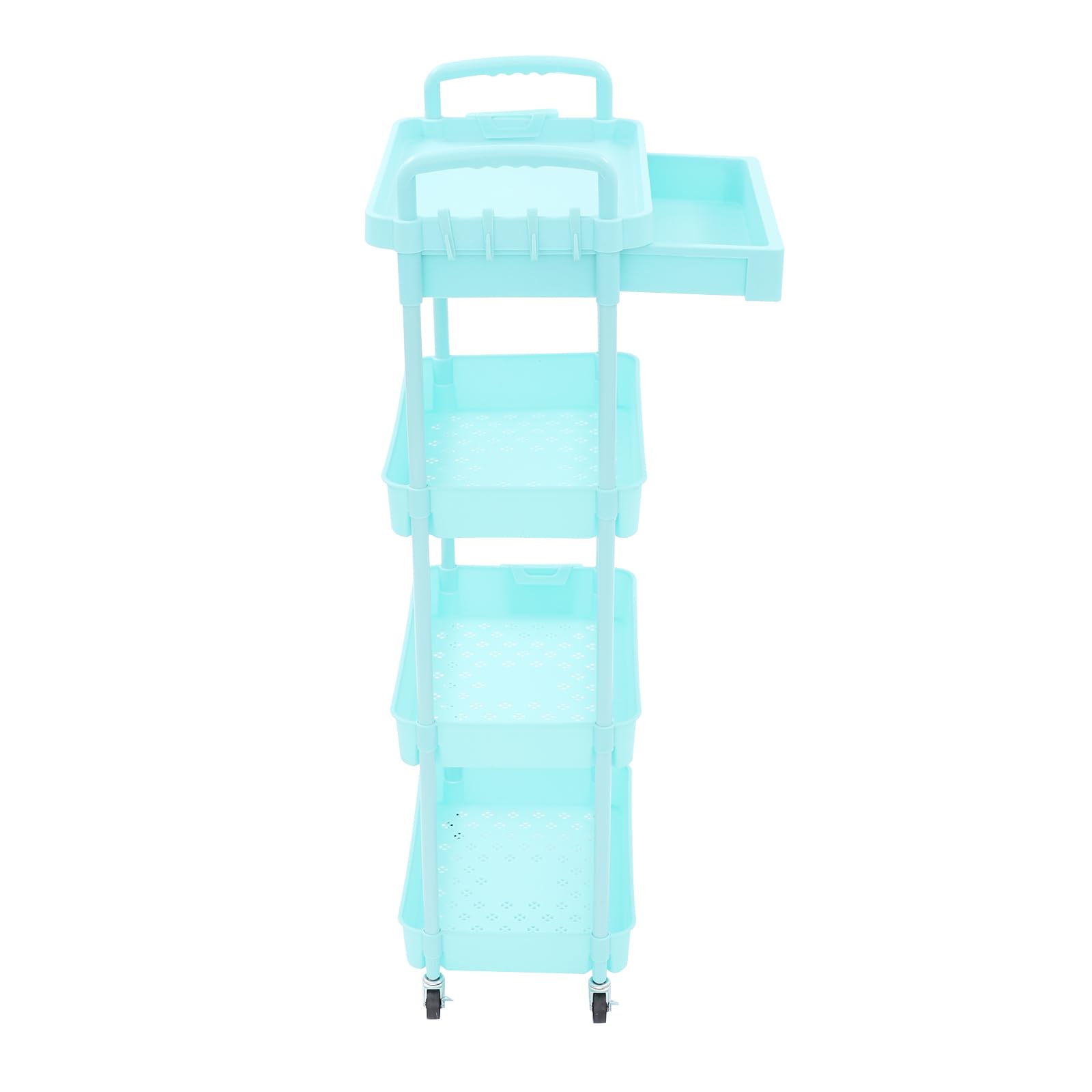 Carrello portaoggetti a 4 ripiani con cassetto, carrello multifunzione per camera da letto, cucina, bagno, soggiorno, blu