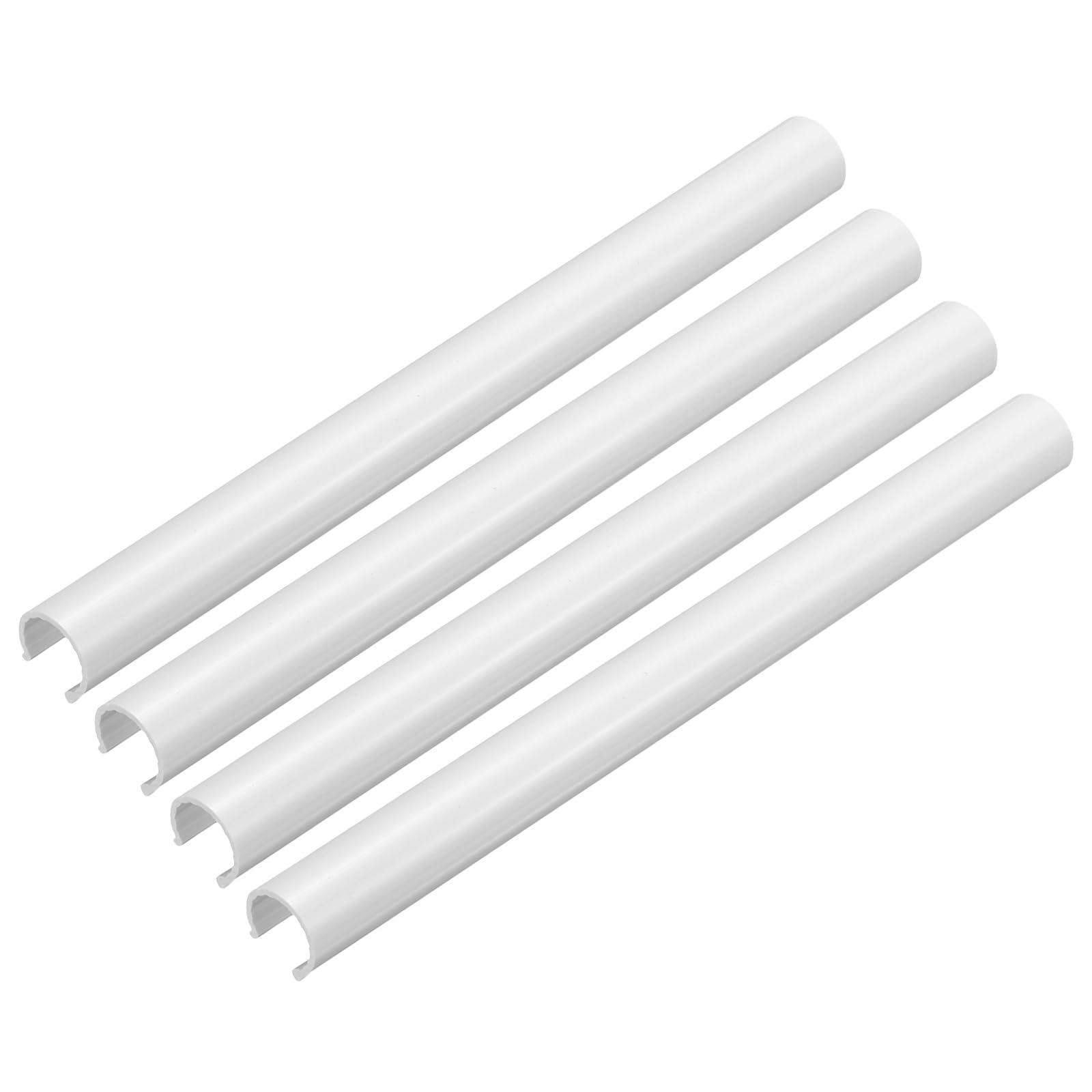 sourcing map 4Pcs Radiator Pipe Sleeves 15 x 200mm (0.59 x 7.87) - Plastic Radiator Pipe Covers for Kitchen, Bathroom, Toilet Gas Wall Tube Decoration, White