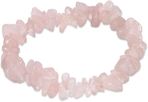 Duanmeinad - Pulsera de cuarzo rosa con cristales de piedra natural con piedras preciosas y piedras preciosas