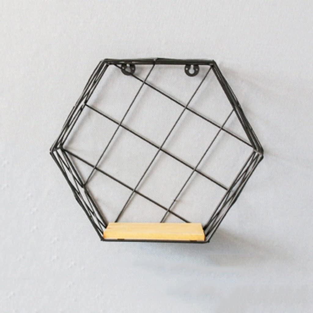 Étagère murale hexagonale en fer pour optimiser le rangement