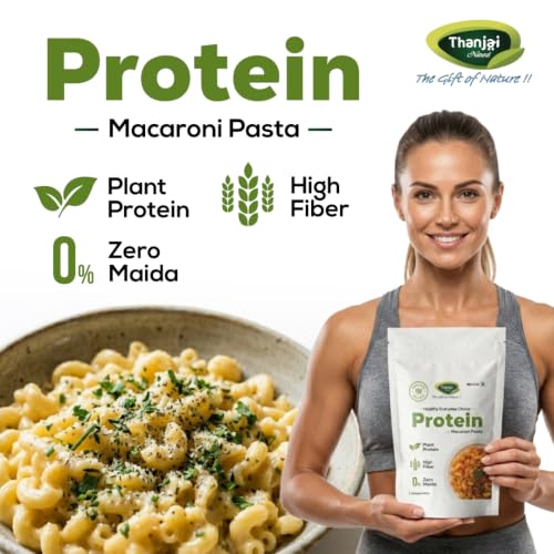 Image of Thanjai Natural Protein Pasta | 20g Plant Protein | 4.5g Dietary Fiber | Zero Maida | Healthy Alternative to Regular Pasta 200g
