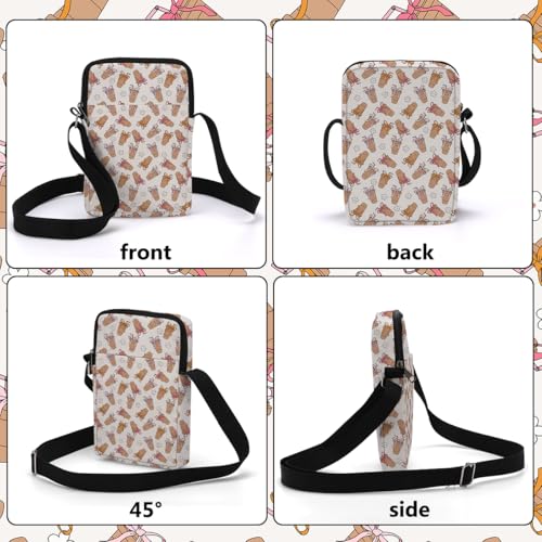 Cute Coffee Cup Bows Crossbody Bags for Women Sling Bag Multi Waterproof Small Shoulder Sling Purse Bag with Adjustable Strap Cell Phone Bags for Women Girls Trip Cousin Travel Work Gym Beach Birthday4