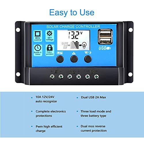 image for FANCY NOVA 30A Solar Charge Controller, Solar Panel Controller 12V/24V