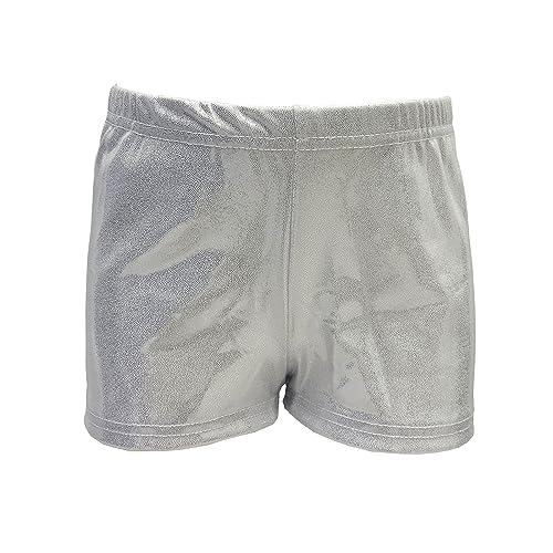 Kids Girls Metallic Ballet Dance Booty Shorts Sports Gymnastics Yoga Workout Cycling Running Activewear Shorts