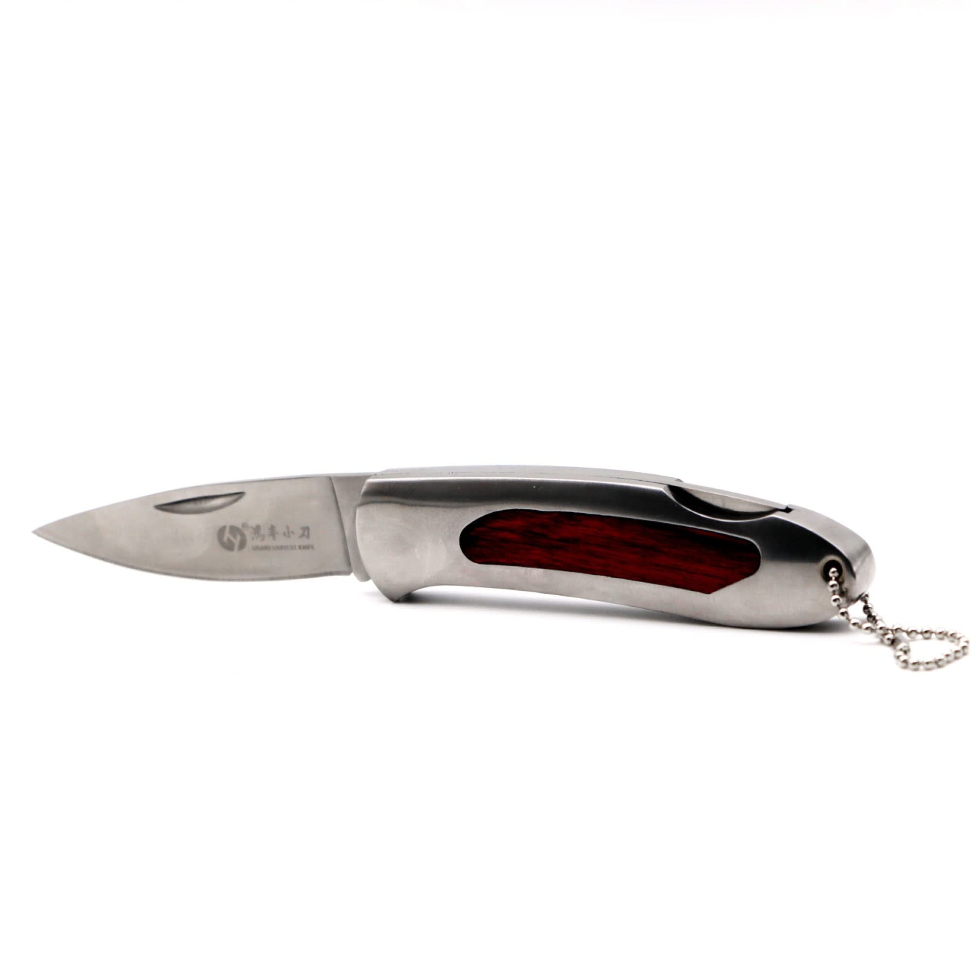Folding Pocket Knife 1029 Stainless Steel with Lock and Key Chain for Outdoor Hiking Camping