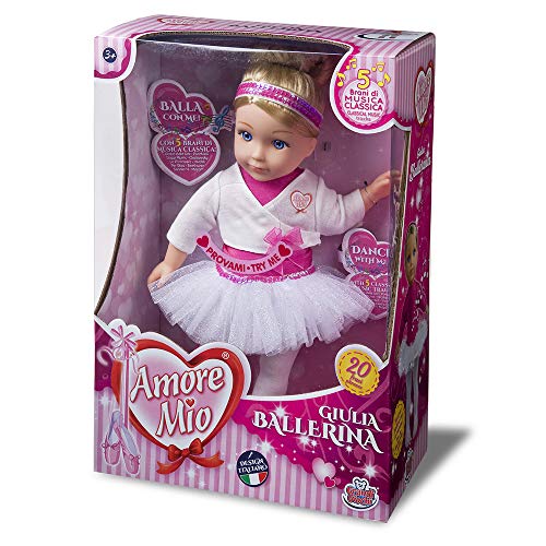 Grandi Giochi GG71153, Nuova Giulia Ballerina Amore Mio, Colore Rosa e Bianca