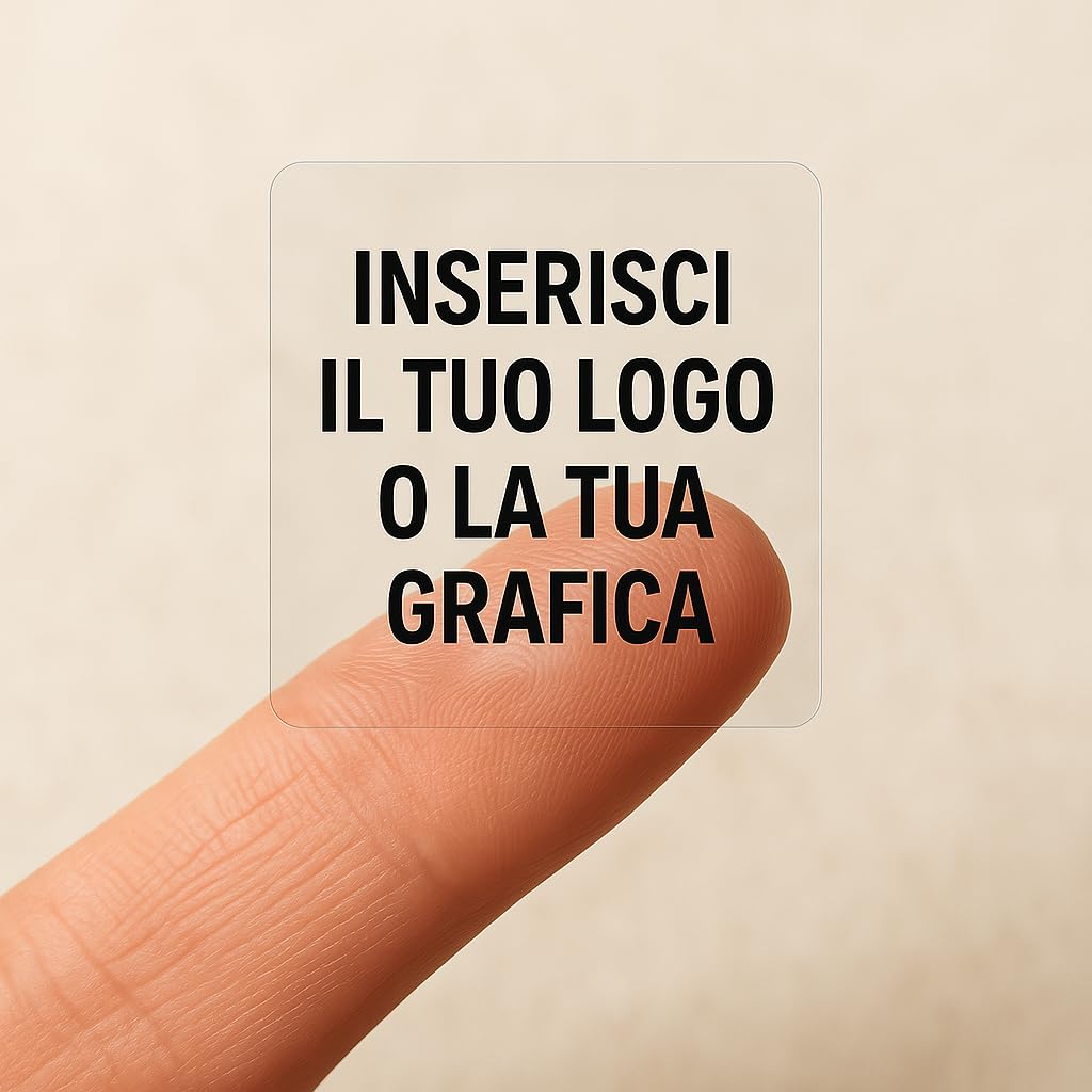 30 Custom Adhesive Labels with Writing, Logo or Picture - Clear Stickers Custom Made for Business, Event or Personal Use (Square)