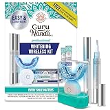 GuruNanda Professional Teeth Whitening Wireless Kit with LED Light & Whitening Pen, Helps Remove Surface Stains from Coffee, Food, Soda, 40 Treatments