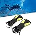 HERCHR Snorkel Fins, 1 Pair Swimming Fins PP Open Heel Swim Flippers TPR Adjustable Anti-Slip Diving Fins for Men Women Adult (Yellow Black)