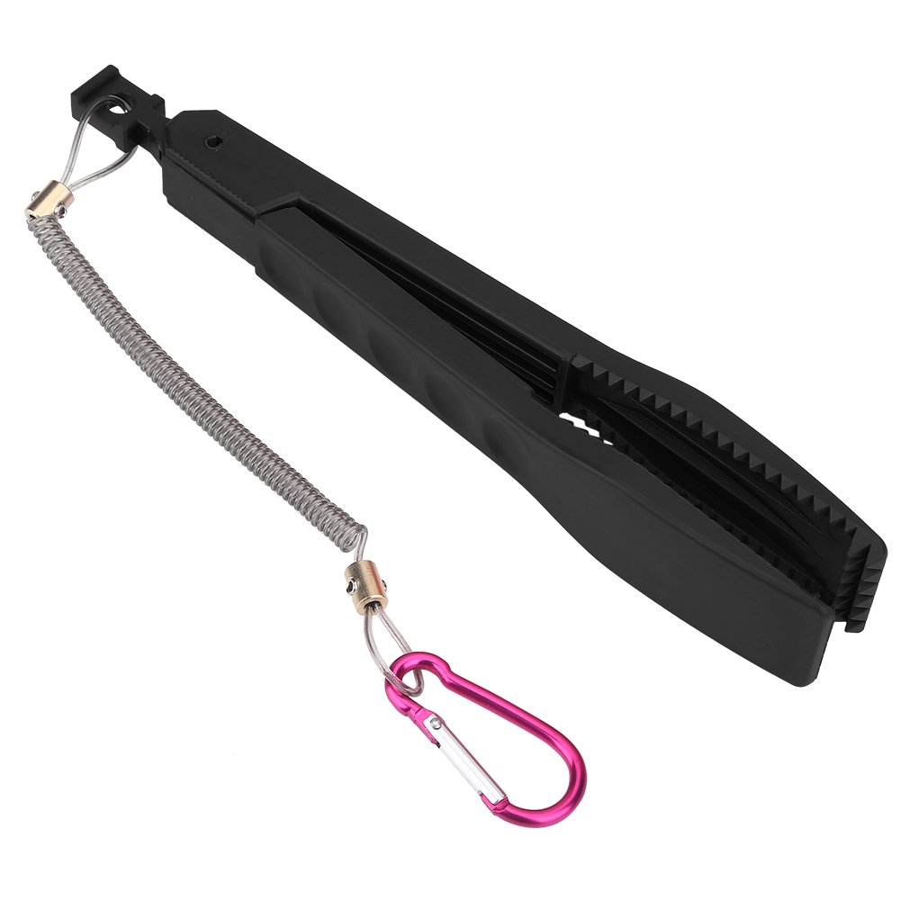 Zerone Pinza per Pesce Impugnatura con Cinturino da Polso Impugnatura per Pesci Antiscivolo Morsetto per Pesci Portatile in Plastica per la Cattura del Pesce(Black)
