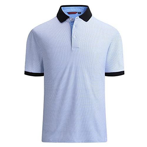 Alex Vando Mens Golf Shirt Moisture Wicking Quick-Dry Print Performance Polo Shirts for Men