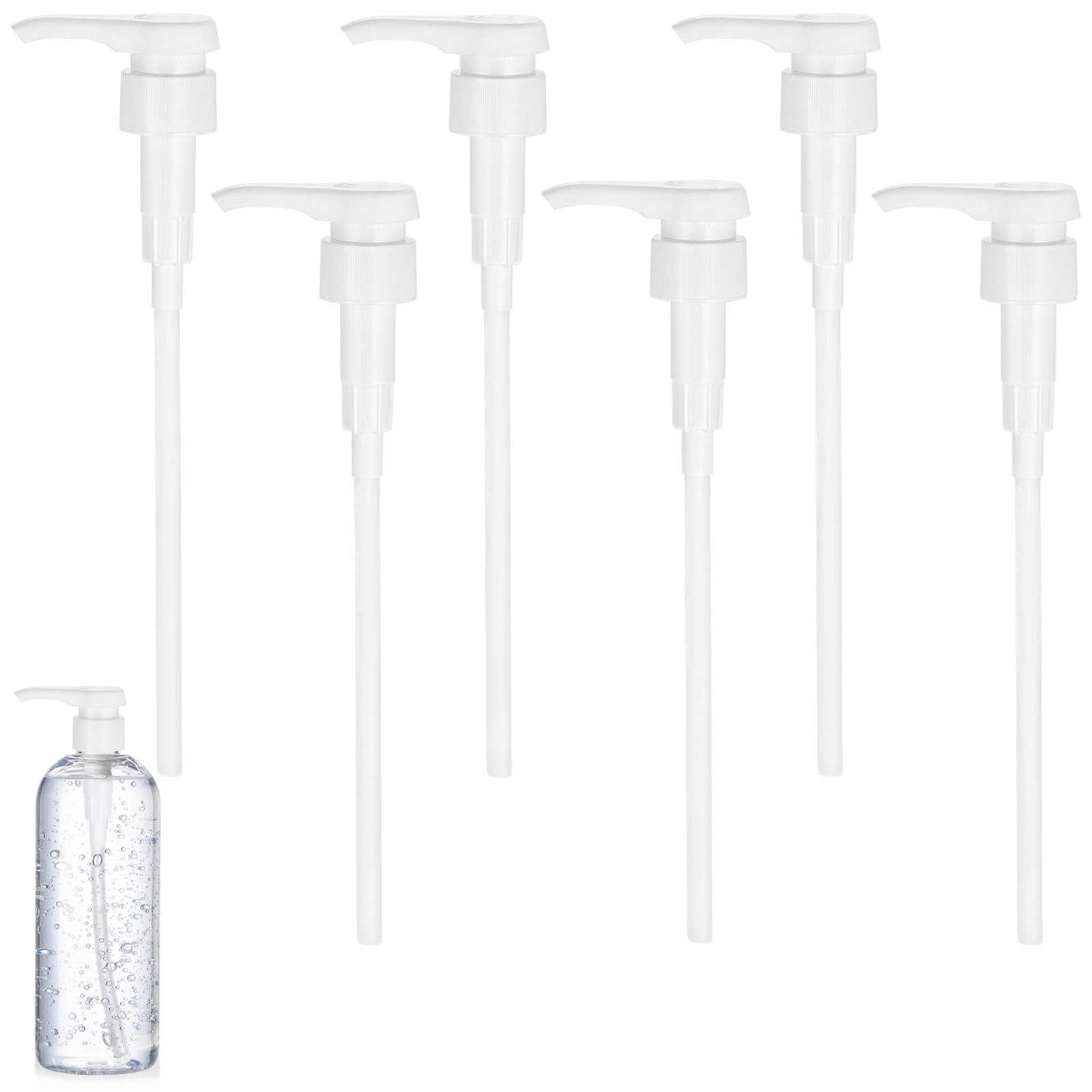Hejo 6 Pack Pump Dispenser, Universal Lotion Soap Dispenser Pump Replacement, Reusable Pump for Shampoo Bottle 1000ml for 28/410 Threaded Container Bottle