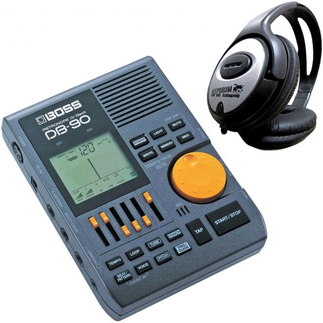 Boss DB-90 Métronome Dr Beat + casque Keepdrum - Les Beatles, Paul McCartney, John Lennon, RIngo Starr, George Harrison Boss DB-90 Métronome Dr Beat + casque Keepdrum