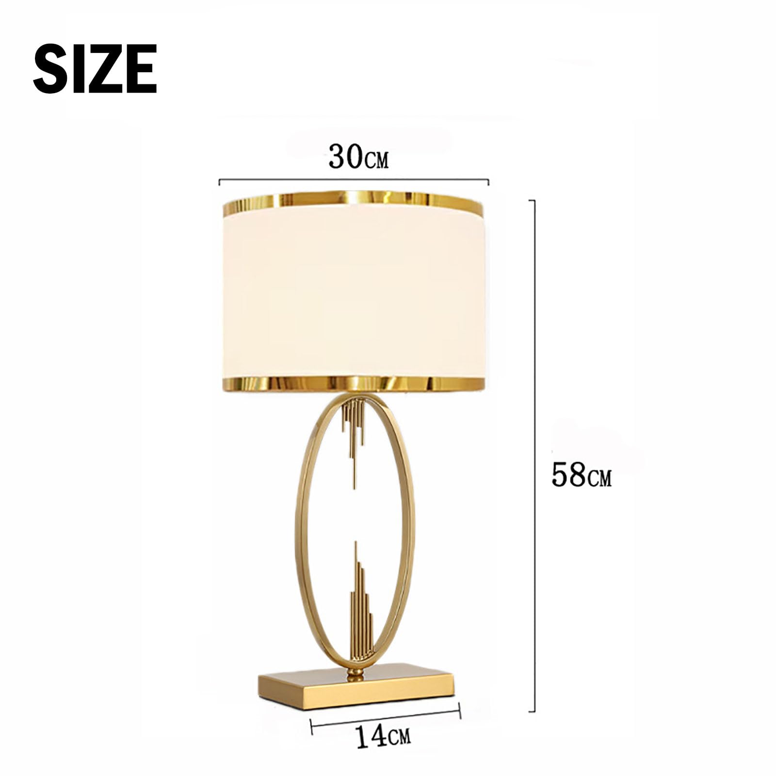 YUDIZWS Lámparas de Mesa de Metal Modernas con Pantallas de Tela, lámpara de mesita de Noche Moderna Lámpara de Escritorio de decoración Dorada de Lujo E27 Iluminación,Large