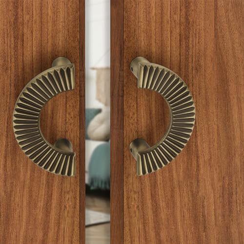 Image of HARMONUS 4-inches Round Shape Glass Door Handles for Main Door, Antique Door Handles, Wardrobe Handles, Handles for Glass Doors,Glass Door Pull Handle (Pack of 1 Set,HI-618 Antique Finish)