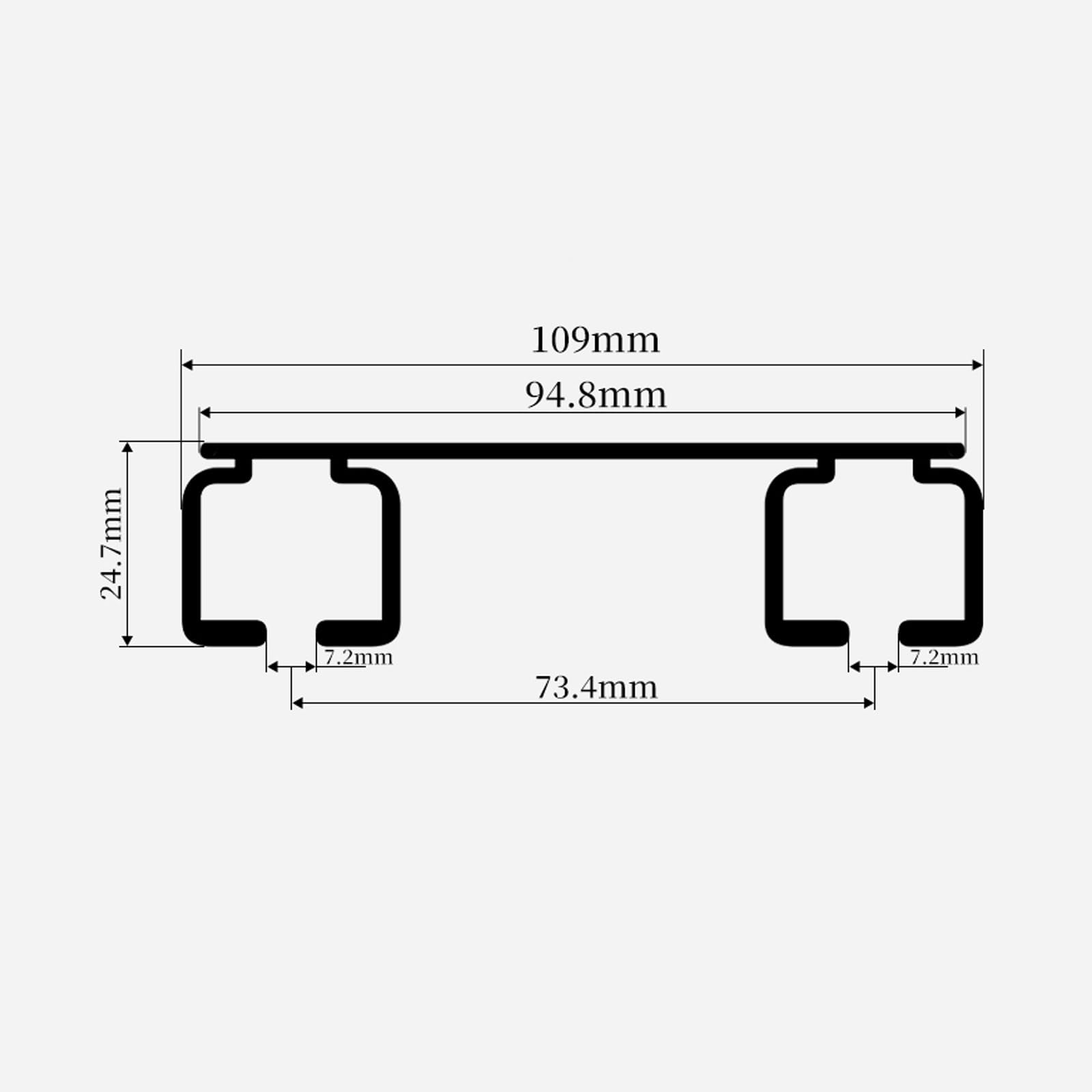 Aluminiowa podwójna zasłona do montażu sufitowego, 2,3 m, regulowana szyna do sypialni, okna, hotelu, idealna do zasłon sufitowych (zasłony i haczyki nie wchodzą w zakres dostawy)