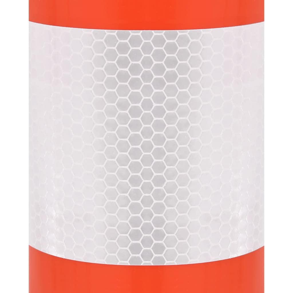 Lot de 10 poteaux de barrière 75 cm PE avec bandes réfléchissantes argentées pour panneau de parking, panneau d'avertissement, panneau de signalisation, interdiction de stationnement, réservé