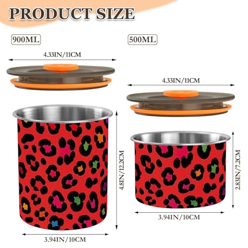 Contenedor para almacenamiento de café con diseño leopardo rojo miniatura 3