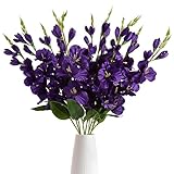 IPOPU Purple Gladiolus Artificial Flowers 10 PCS Silk Flowers 30 in Fake Gladiolus Flowers for Wedding Home Party Floral Arrangement Centerpiece Table Decoration(Purple)