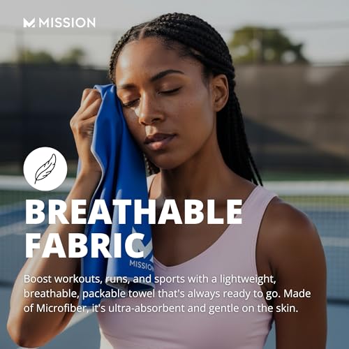 MISSION Original Cooling Towel- Evaporative Cool Technology, Cools Instantly When Wet, UPF 50 Sun Protection, for Sports, Yoga, Golf, Gym, Neck, Workout, 10” x 33”- Black (107102) - image 7
