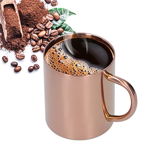 Copo de água com alça, talheres, copo de aço inoxidável, resistente à corrosão de camada dupla Escri
