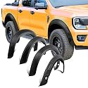 JHCHAN Kotflügelverbreiterung Ford Ranger T9 2023-2026 Wildtrak X und Wildtrak mit PDC, Kotflügel Radlauf Verbreiterungen ABS Pickup Zubehör, Steinschlag und Schmutz, Schwarz