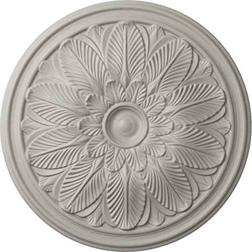 Image of Ekena Millwork CM22BOPCF 22 5 /8 OD x 1 3 /4 P Bordeaux Ceiling Medallion (fits Canopies up to 3 1 /4), Hand-Painted, Pot of Cream