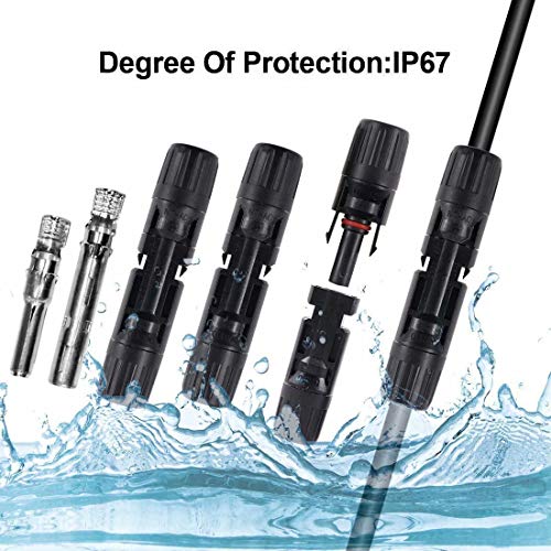 YYWEi 10 Paar Solarstecker Männlich Weiblich Solarpanel Kabelstecker Photovoltaik Steckverbinder IP67 mit 1pcs Schraubenschlüssel